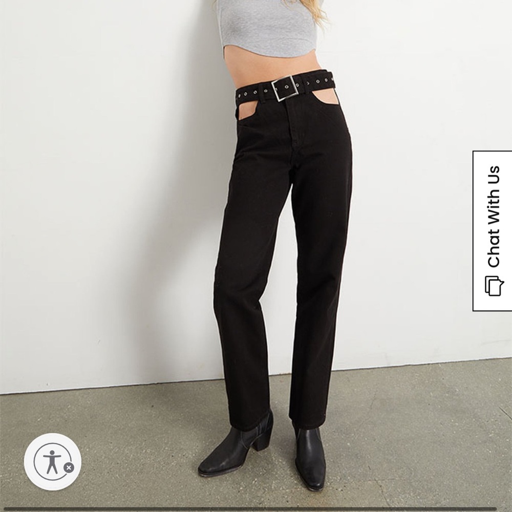 BNWT We wore what Cut Out Straight Leg Twill Denim Jean